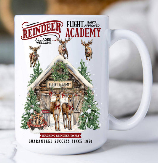 Christmas Reindeer Flight Academy Coffee Mug