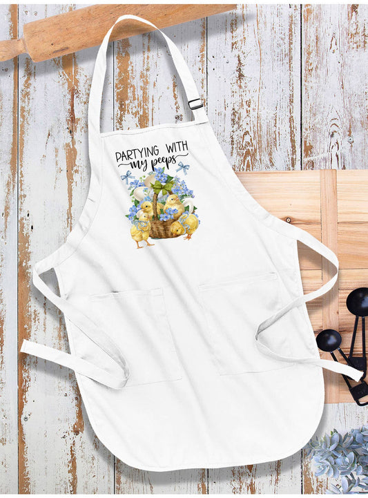 Partying with my Peeps Easter Chicks Apron