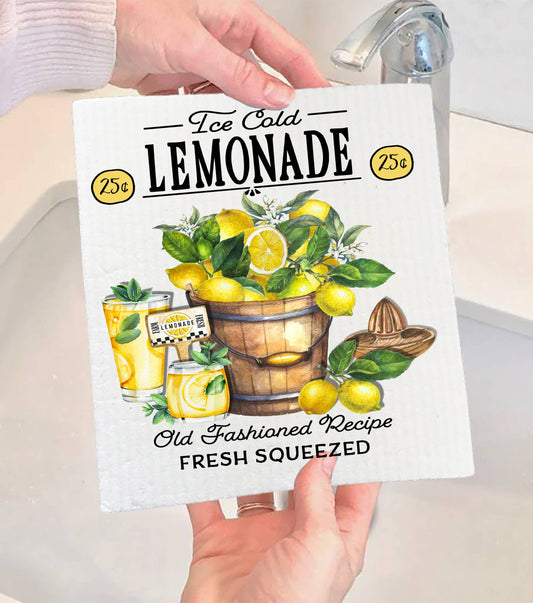 Modern Farmhouse Ice Cold Lemonade Swedish Dishcloth-Set of 2