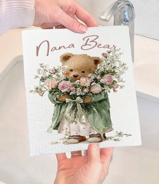 Mother's Day Nana Bear Swedish Dishcloth