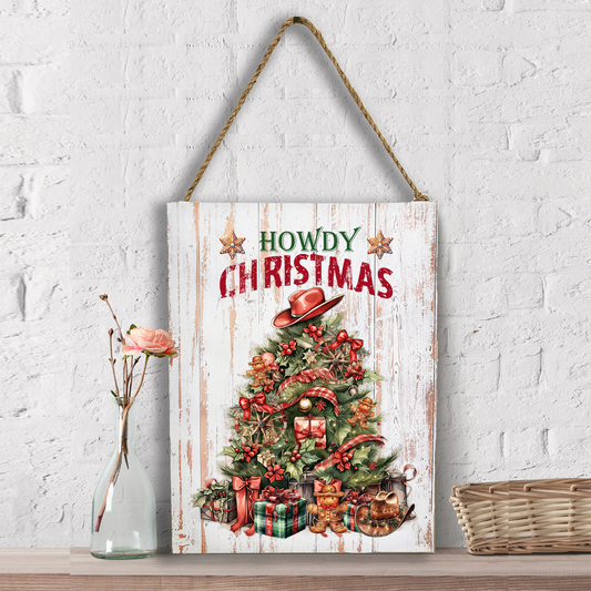 Western Howdy Christmas Tree Wall Decor