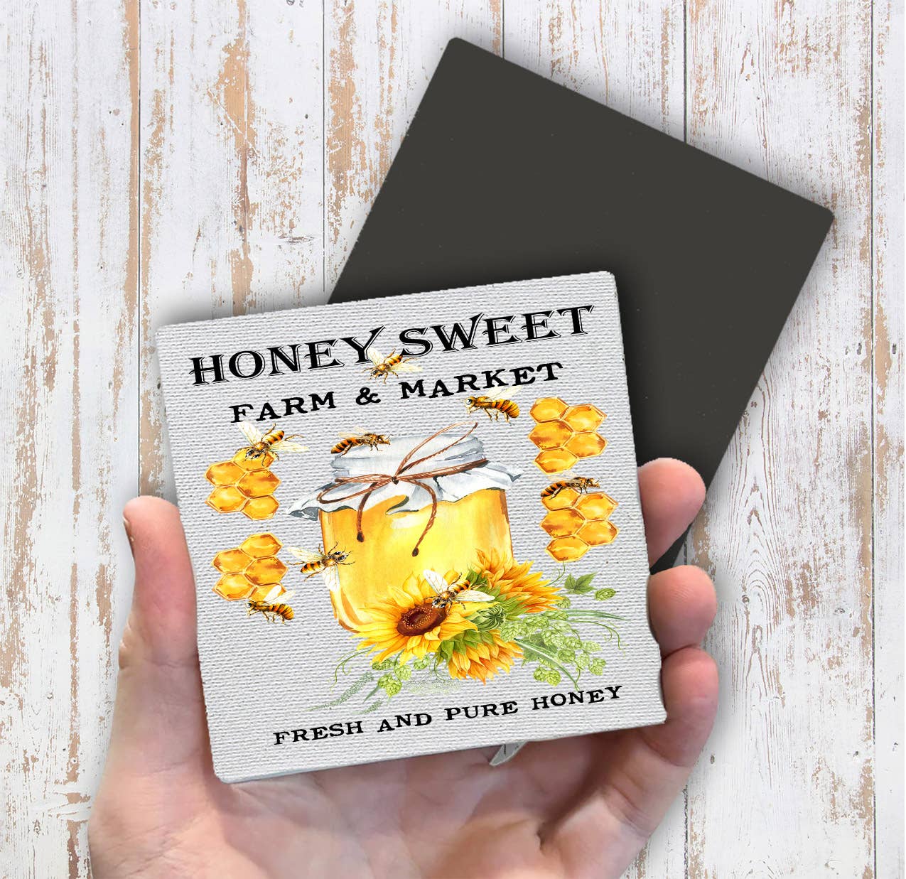 Modern Farm House Honey Sweet Bees Magnet Fridge - Sets of 2