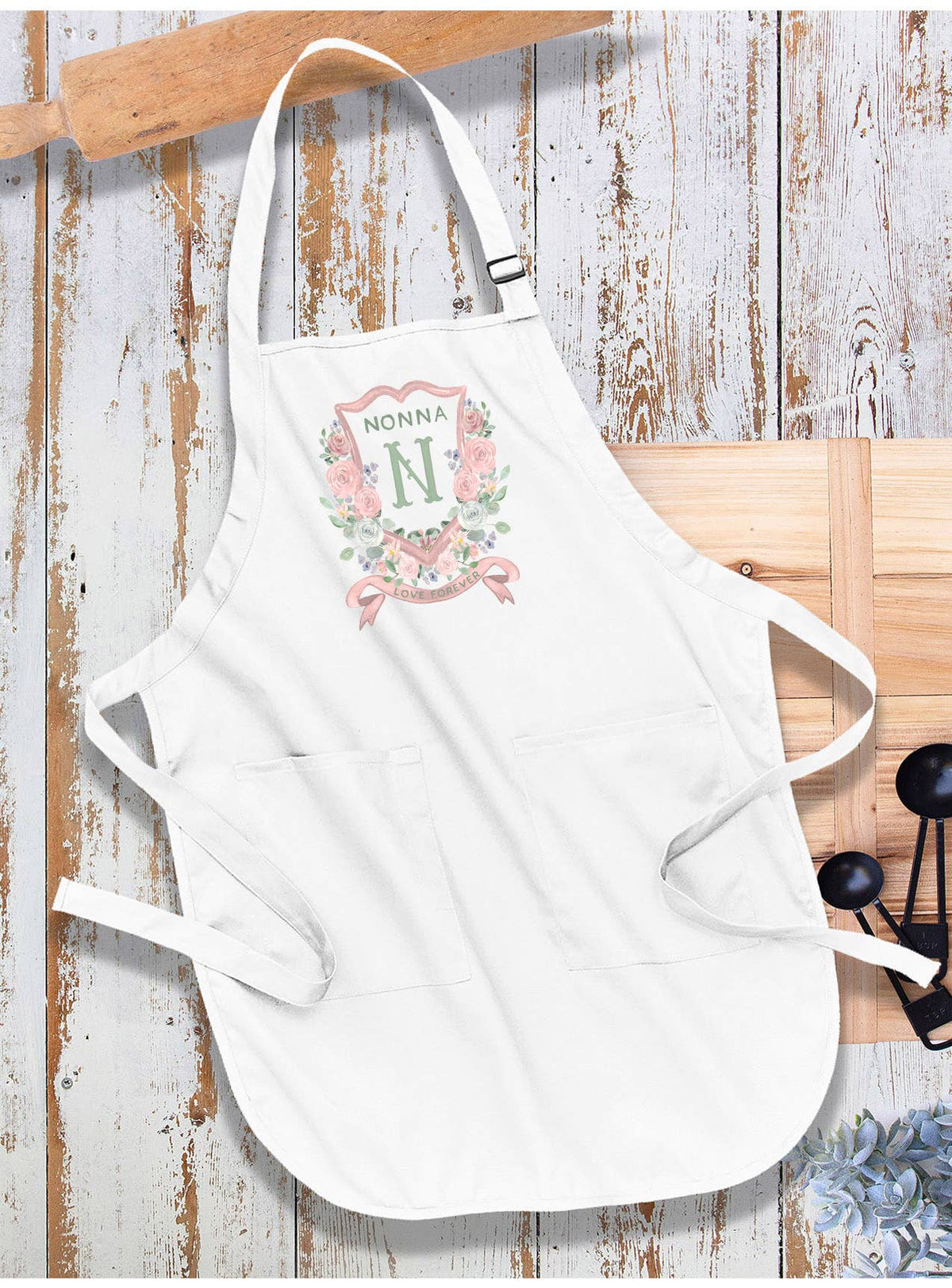 Mother's Day Nonna Floral Crest Apron
