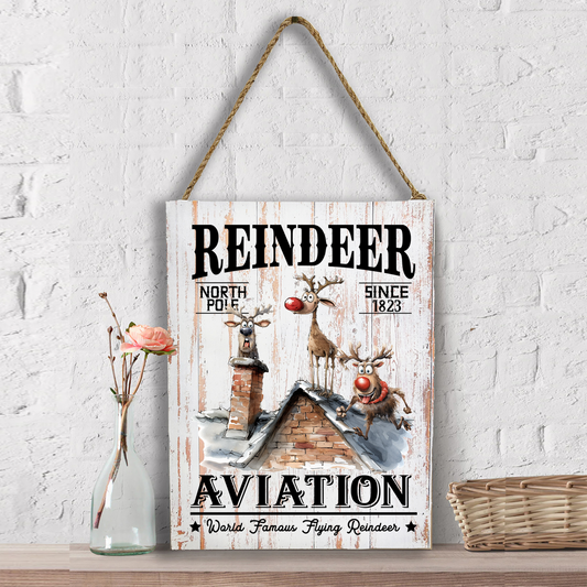 Christmas Reindeer Aviation Flying Wall Decor