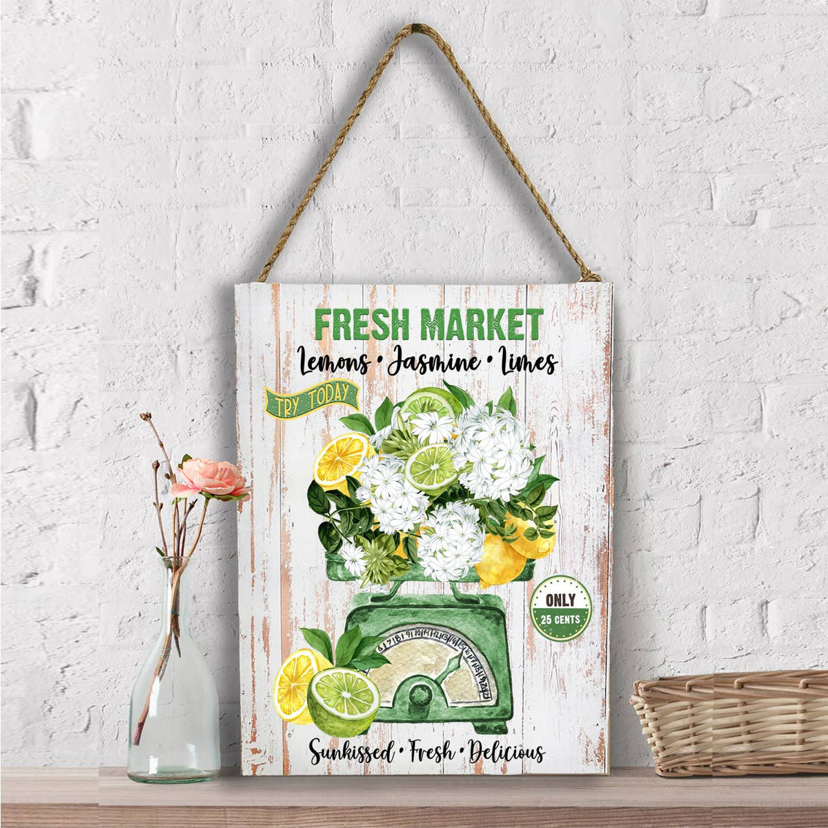 Fresh market Lemons Jasmine Limes Wall Decor