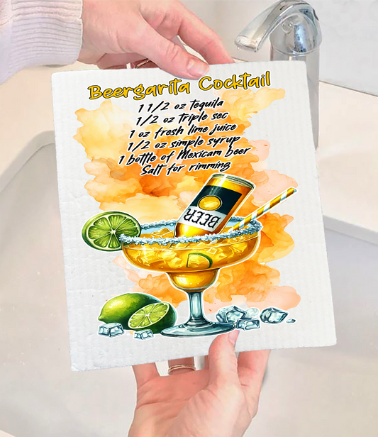 Summer Cocktail Beergarita Swedish Dishcloth (Set of 2)