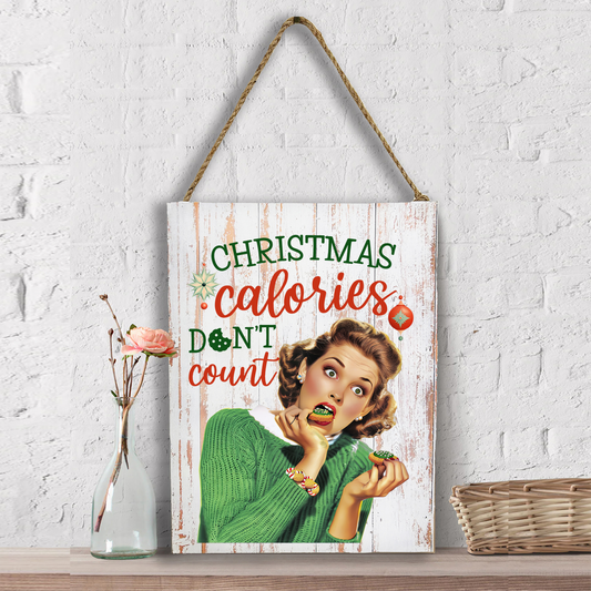Christmas Funny Calories Don't Count Wall Decor