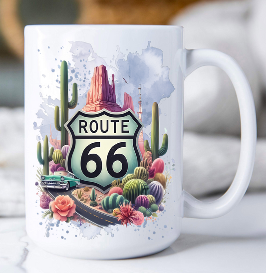 Route 66 Desert Cactus  Coffee Mug