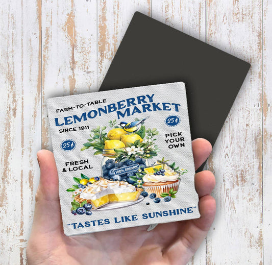 Lemon Berry Market Farm to Table Magnet Fridge - Sets of 2