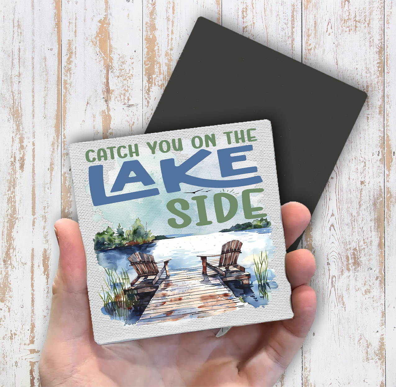Catch you on the Lake Side Magnet Fridge (Set of 2)