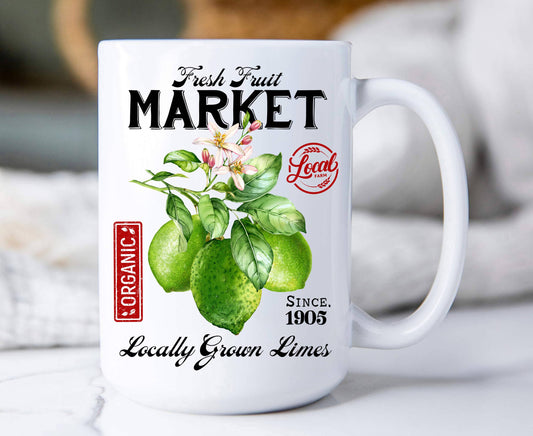 Farmhouse Organic Limes Market  Coffee Mugs