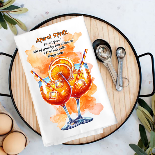 Summer Cocktail Aperol Spritz Tea Towel