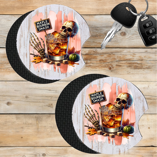 Car Coaster Halloween Maple Bourbon Smash