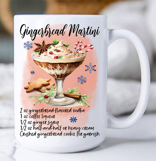 Christmas Cocktail Gingerbread Martini Recipe Coffee Mug