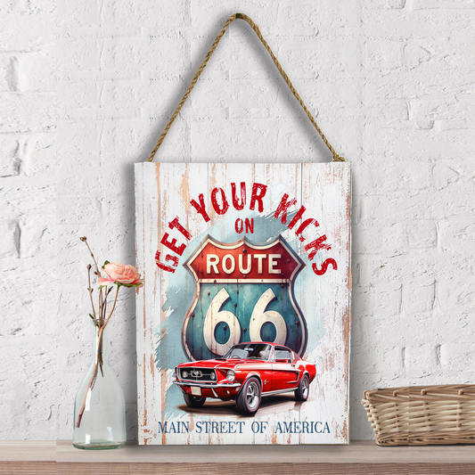 Route 66 Get your Kicks Mustang  Wall Decor