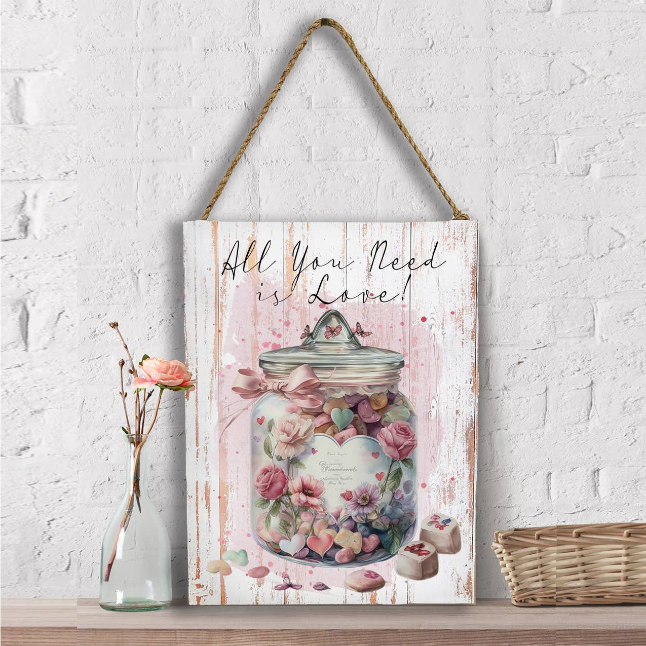 Valentine Candy Jar Need Love Wall Decor