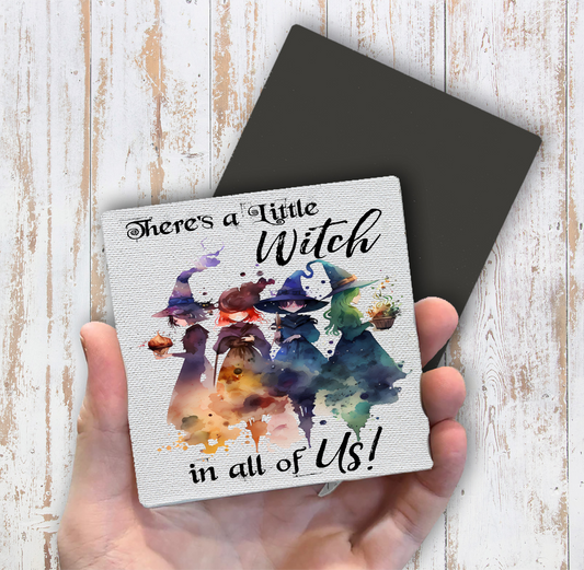 Halloween There's a Little Witch in Us Magnet Fridge (Set of 2)