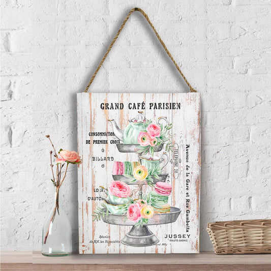 Vintage French Parisiean Tea Macarons Wall Decor