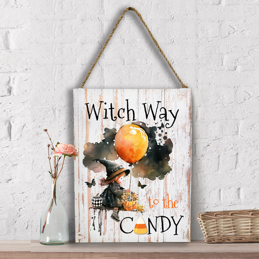 Halloween Witch Way to Candy Wall Decor
