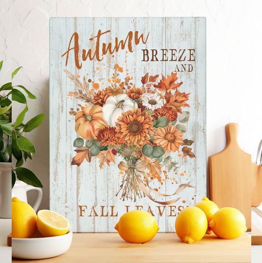 Glass Cutting Board Autumn Breeze Fall Leaves