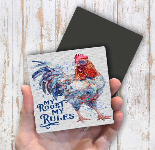 My Roost My Rules Country Rooster Magnet Fridge - Sets of 2