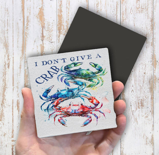 Coastal Beach I Don't Give a Crab Magnet Fridge - Sets of 2