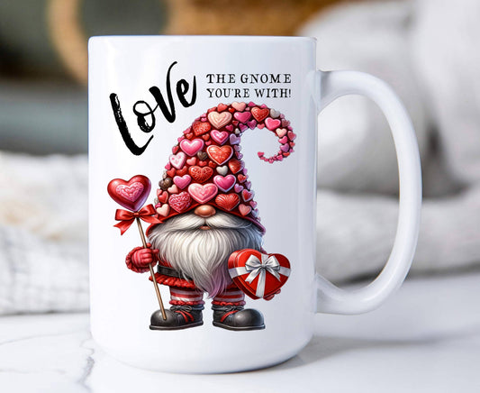 Valentine Chocolate Gnome Love 15 oz Coffee Mug