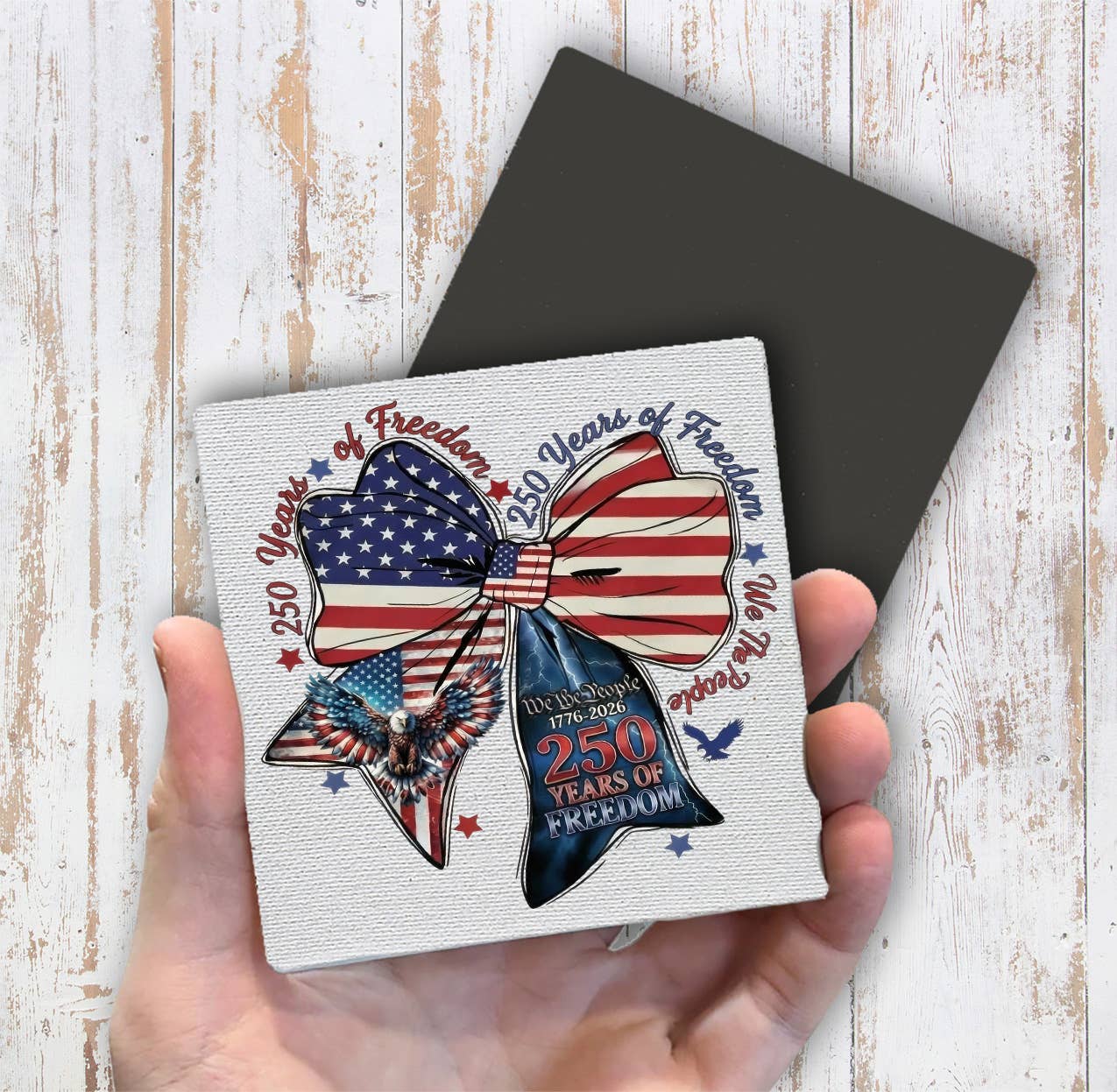 Patriotic Bow 250 Anniversary America Magnet Fridge