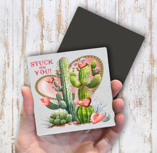 Valentine Western Saguaro Cactus Magnet Fridge - Sets of 2