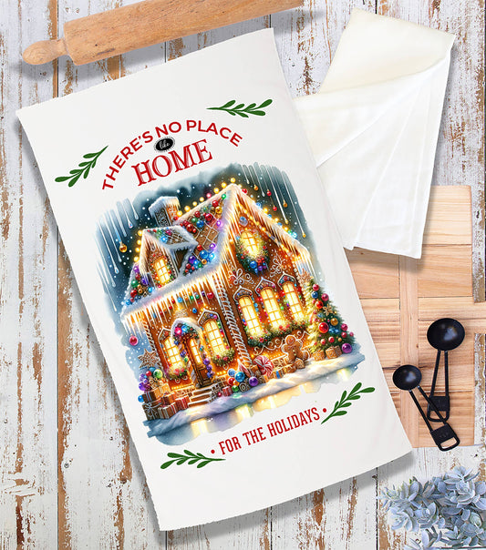 Christmas No Place Like Home Gingerbread Terry Towel