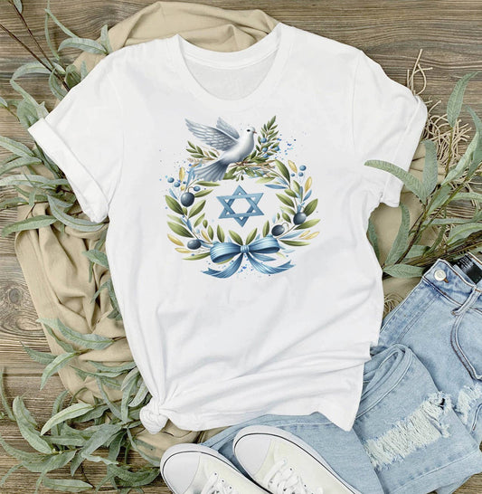 Hanukkah Olive Branch Dove T-Shirt