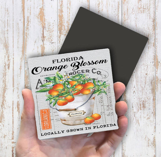 Florida State Flower Orange Blossom Magnet Fridge - Sets of 2