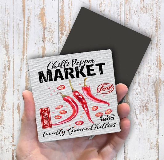 Chilli Peper Market Red Chillies Magnet Fridge - Sets of 2