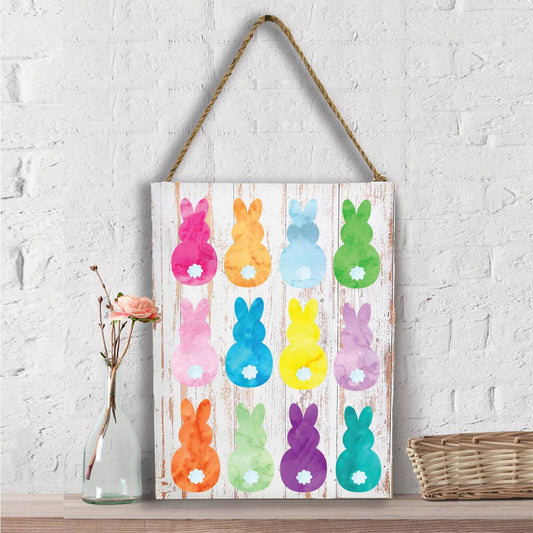 Easter Colorful Bunny Peeps Wall Decor