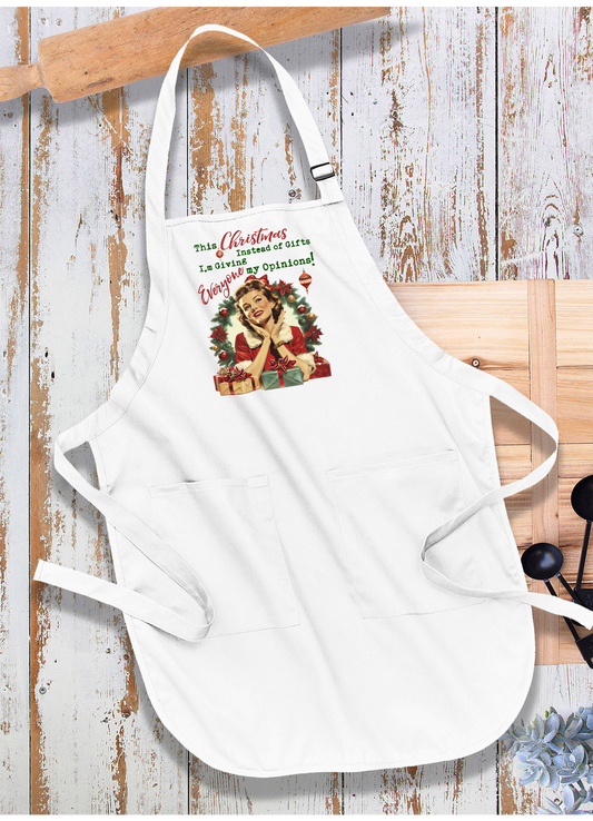 Christmas Funny Gifts My Opinions Apron