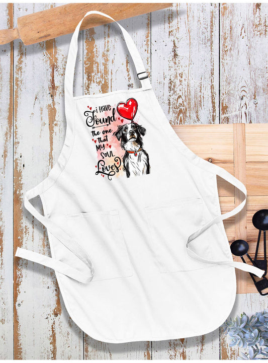 Dog Border Collie Found My Love Valentine Apron