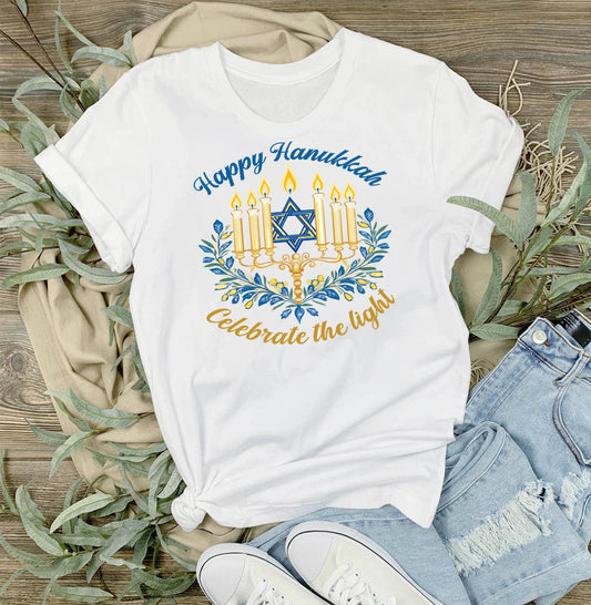 Happy Hanukkah Menorah Star T-Shirt