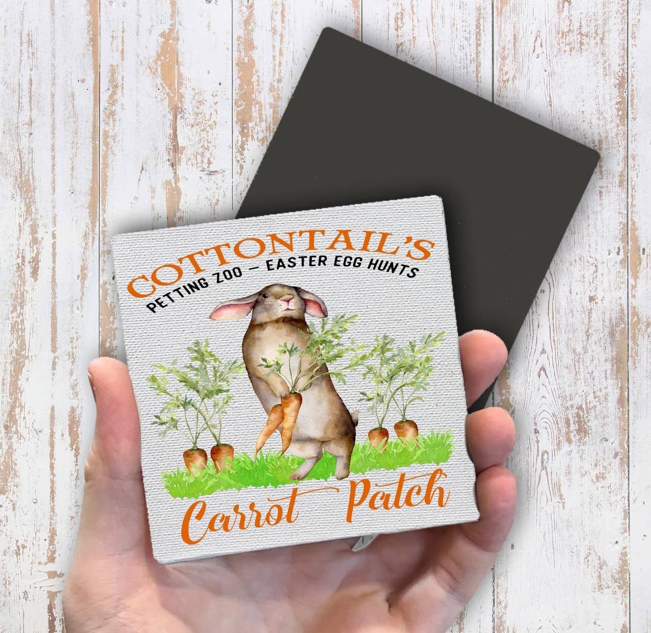 Easter Bunny Carrot Patch Magnet Fridge - Sets of 2