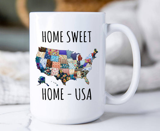 Home Sweet Home USA Patriotic Coffee Mug
