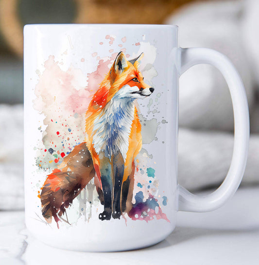 Fox Animal Watercolor Coffee Mug