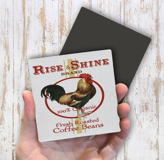 Rise & Shine Rooster Coffee Magnet Fridge - Sets of 2