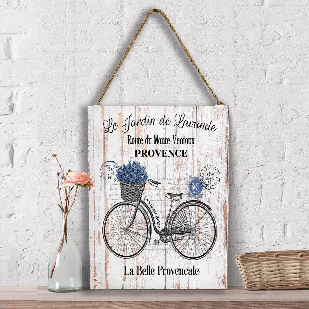 French Purple Lavender Bicycle  Wall Decor