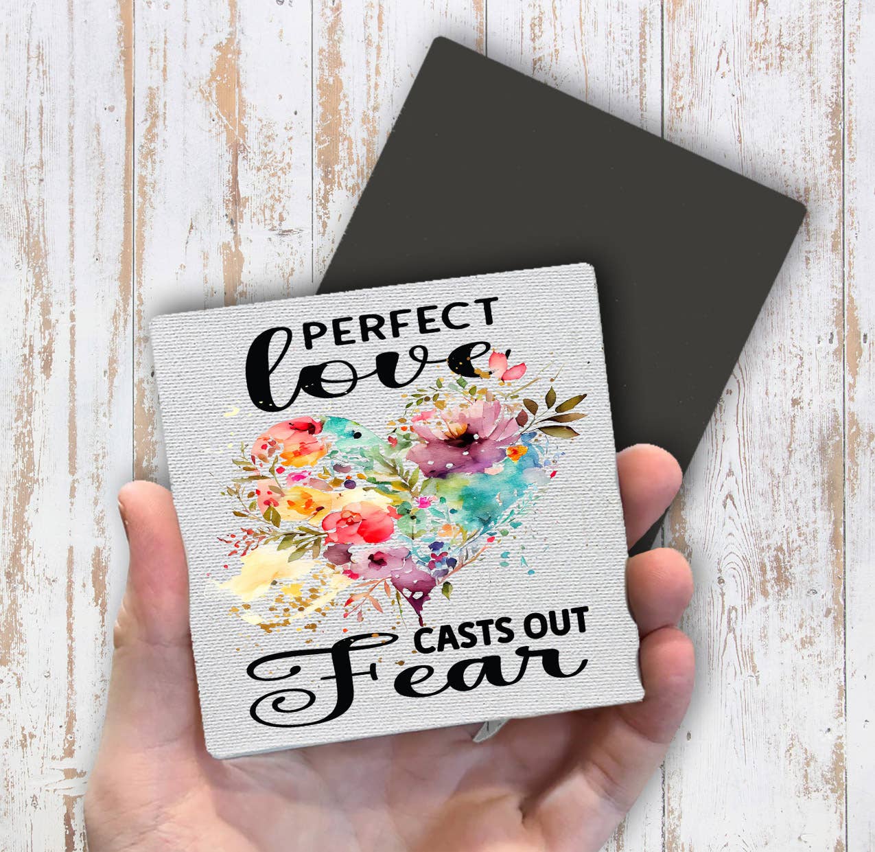 Perfect Love Cast Out Fear Spiritual Magnet Fridge - Sets of 2