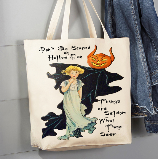 Halloween Vintage Goblin Canvas Tote Bag