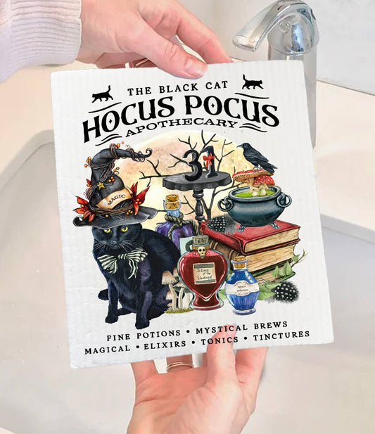 Halloween Hocus Pocus Apothecary Swedish Dishcloth-Sets of 2