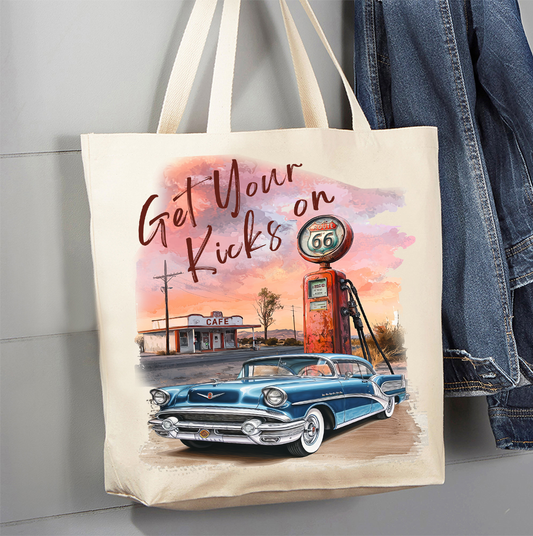 Route 66 Get Your Kicks Gas Pump  Canvas Tote Bag