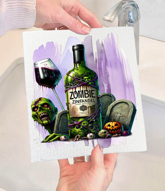 Halloween Zombie Zinfandel Swedish Dishcloth (Set of 2)