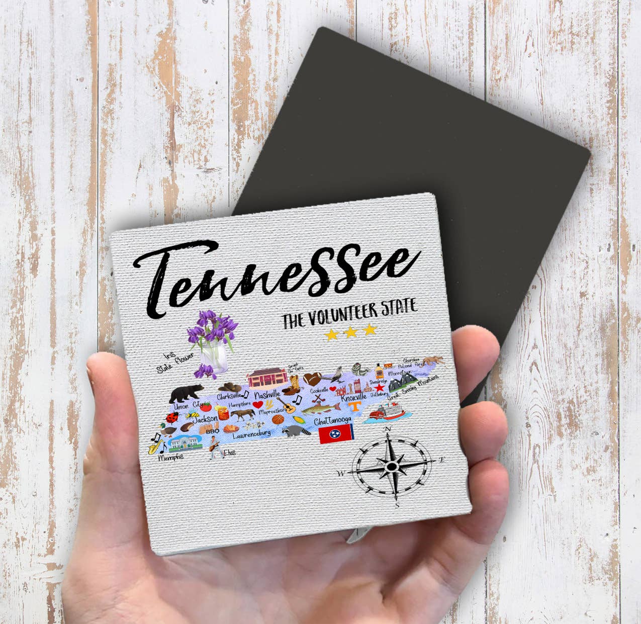 Tennessee State Map Souvenir Magnet Fridge - Sets of 2