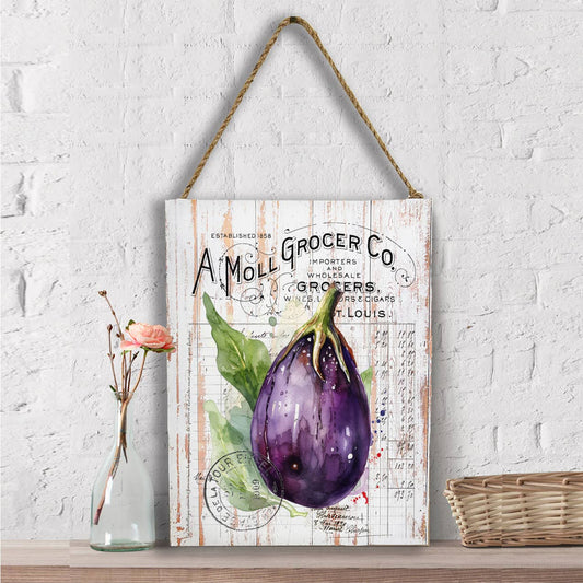 Vintage Farmhouse Eggplant Vegetables Wall Decor