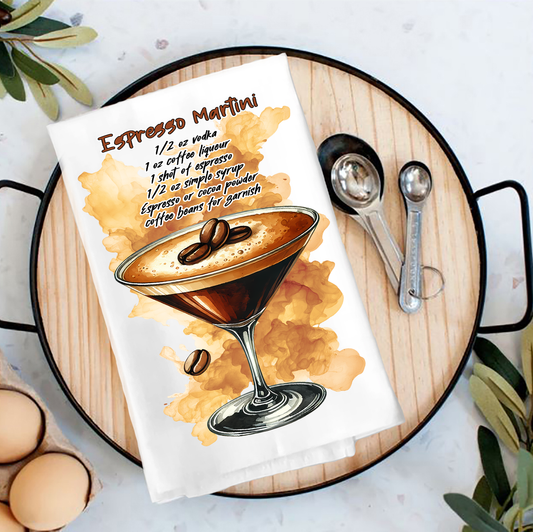 Summer Cocktail Espresso Martini Tea Towel